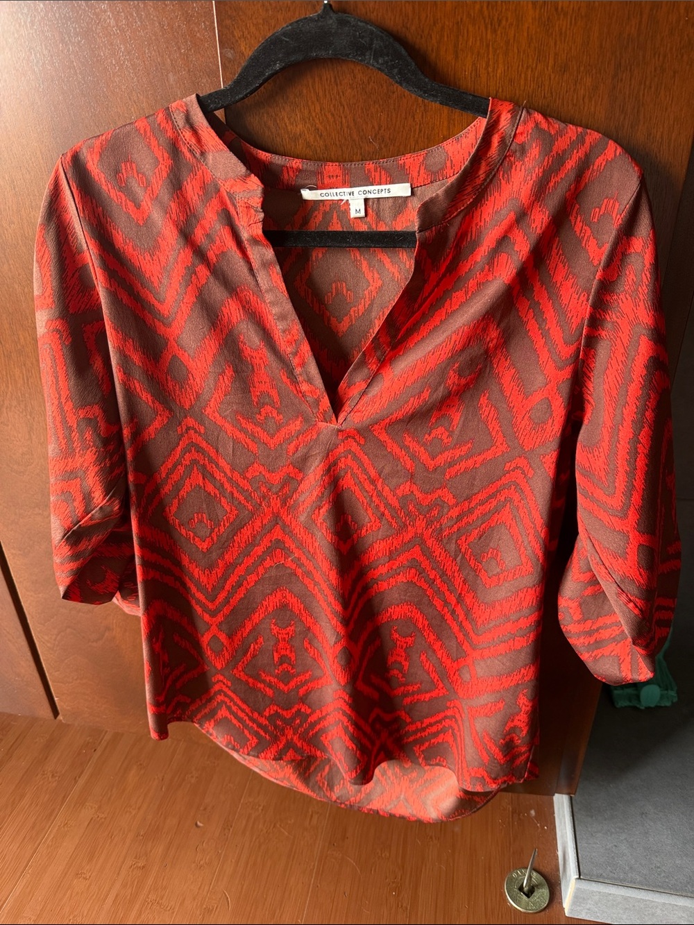 Geometric Long sleeve Blouse  Medium